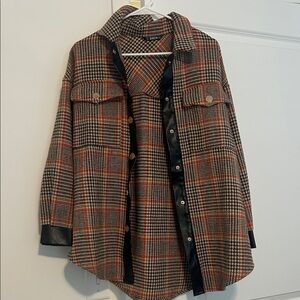 SHEIN Houndstooth Plaid Jacket